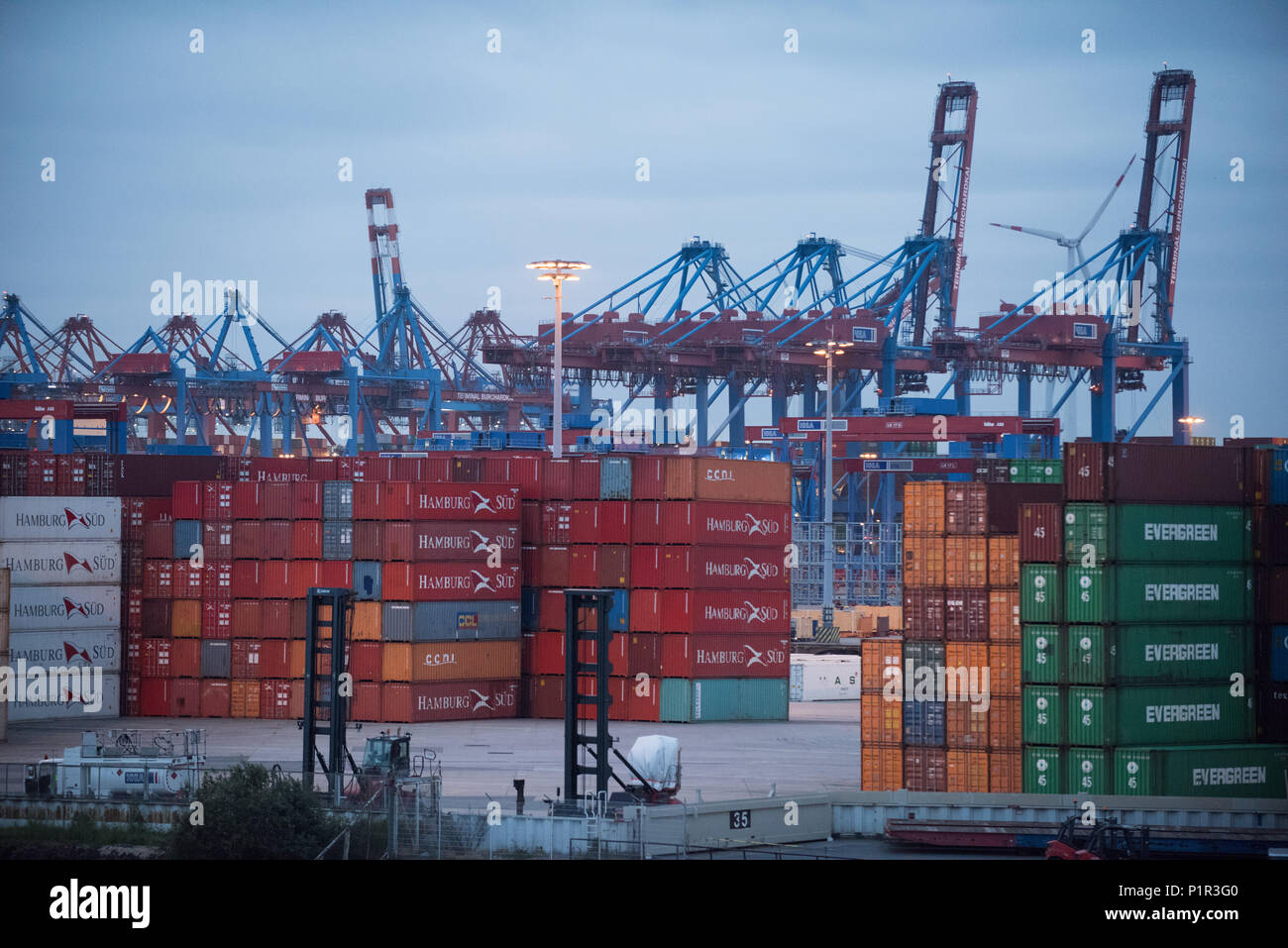Hamburg, Deutschland, Container Terminal im Hamburger Hafen Stockfoto