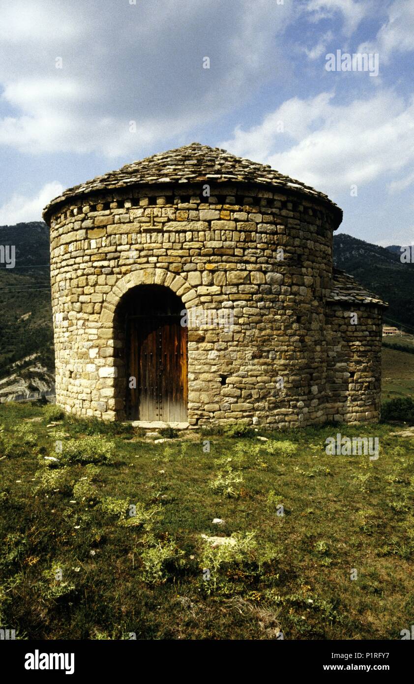 Sant Miquel de Lillet, romanische Einsiedelei. Stockfoto