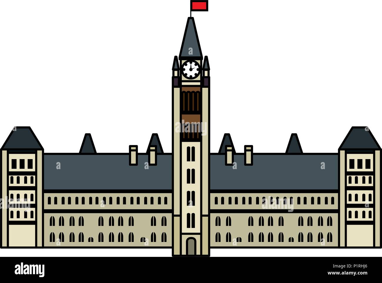Kanadische Parlament Gebäude Symbol Vektor illustration Design Stock Vektor