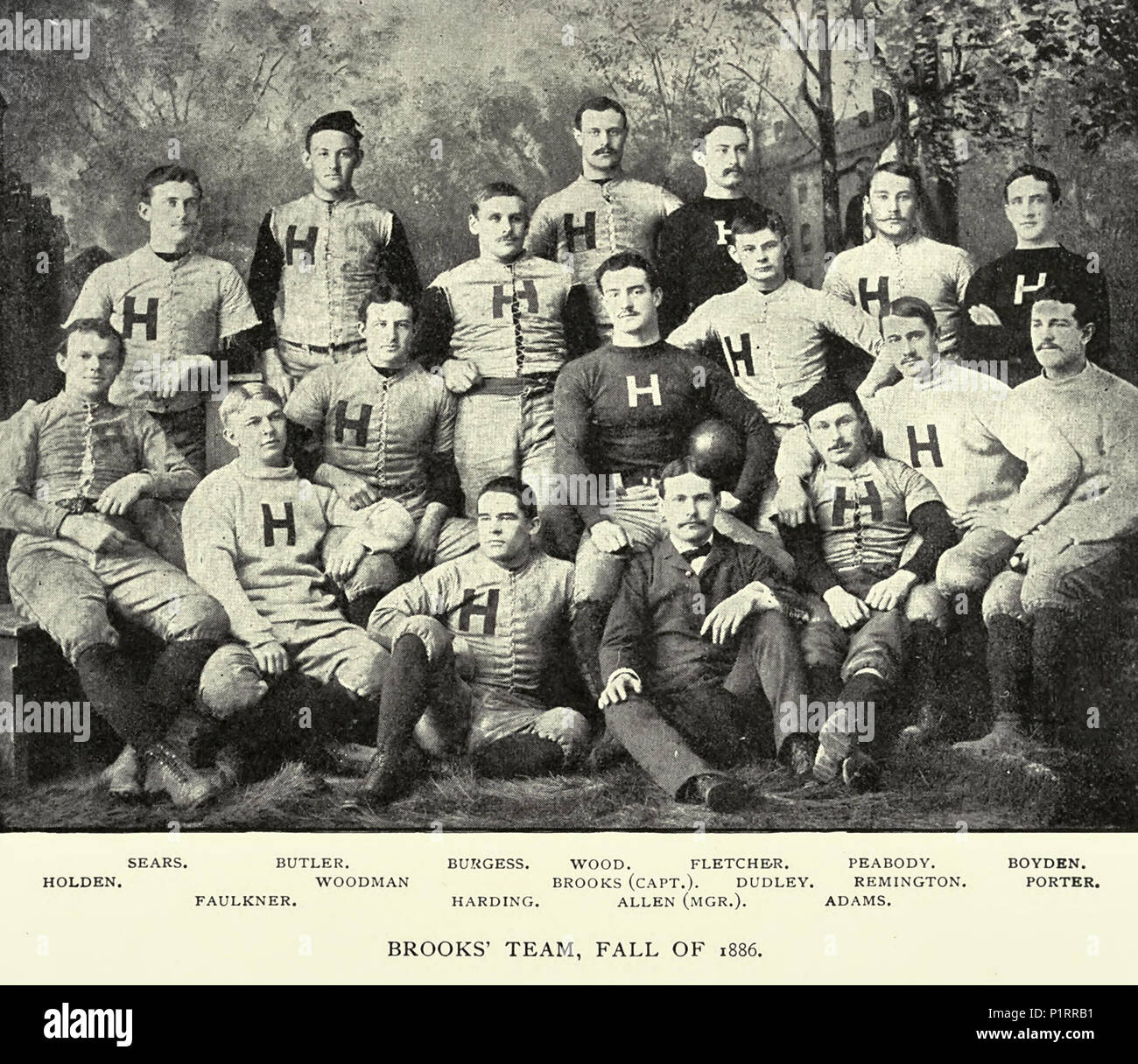 Harvard Football Team, Brooks Team, 1886 Stockfoto
