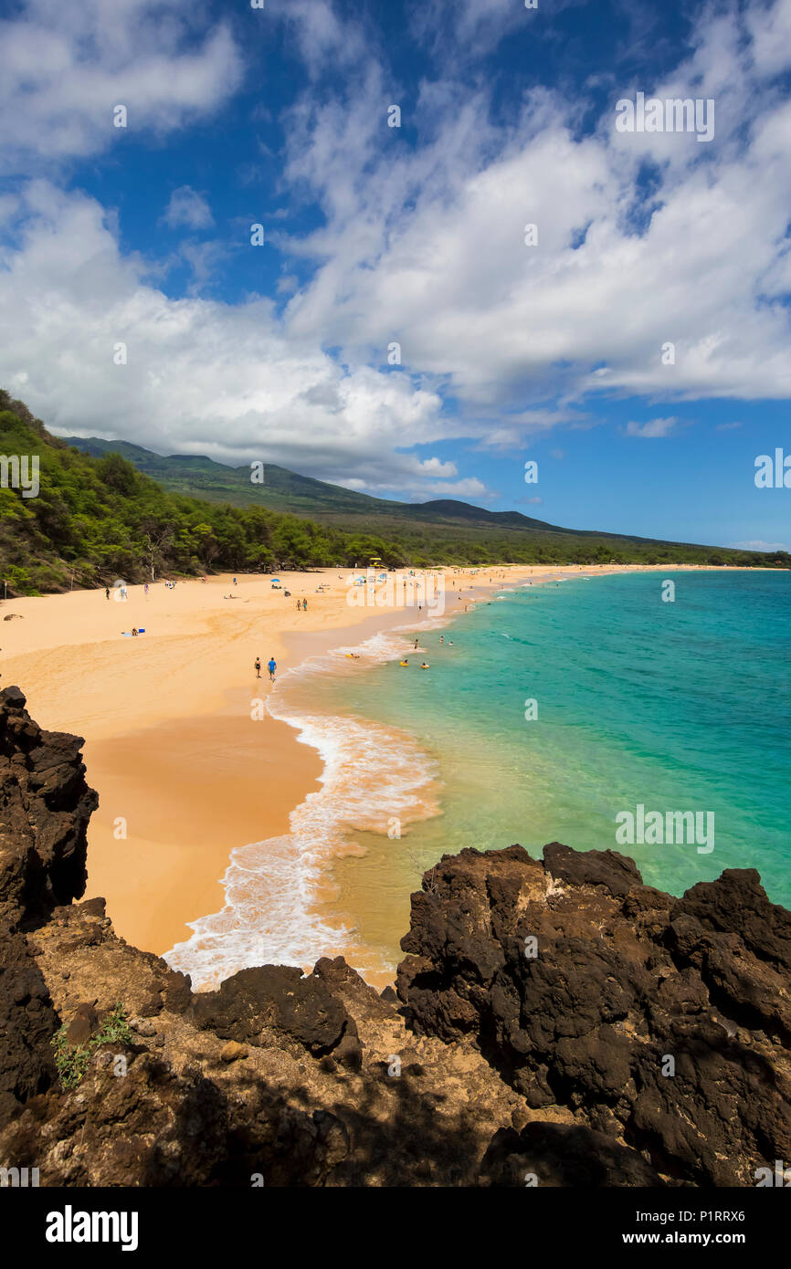 Makena Beach, auch große Strand genannt, Maui, Hawaii, Vereinigte Staaten von Amerika Stockfoto