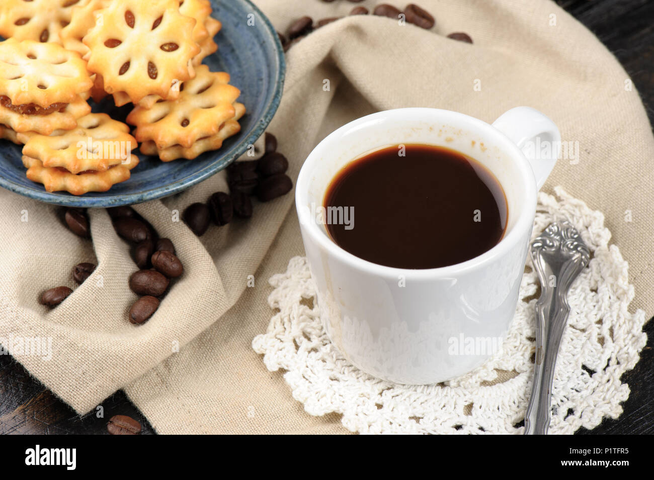 Der Kaffee Liebhaber Konzept, einer Tasse Kaffee Stockfoto