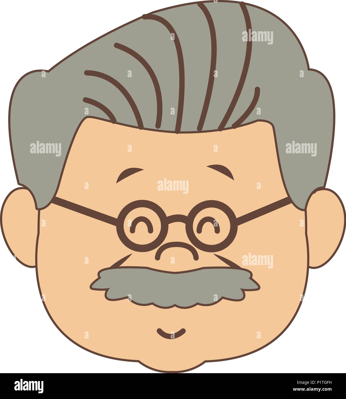 Cute Grossvater Gesicht Cartoon Stock Vektorgrafik Alamy