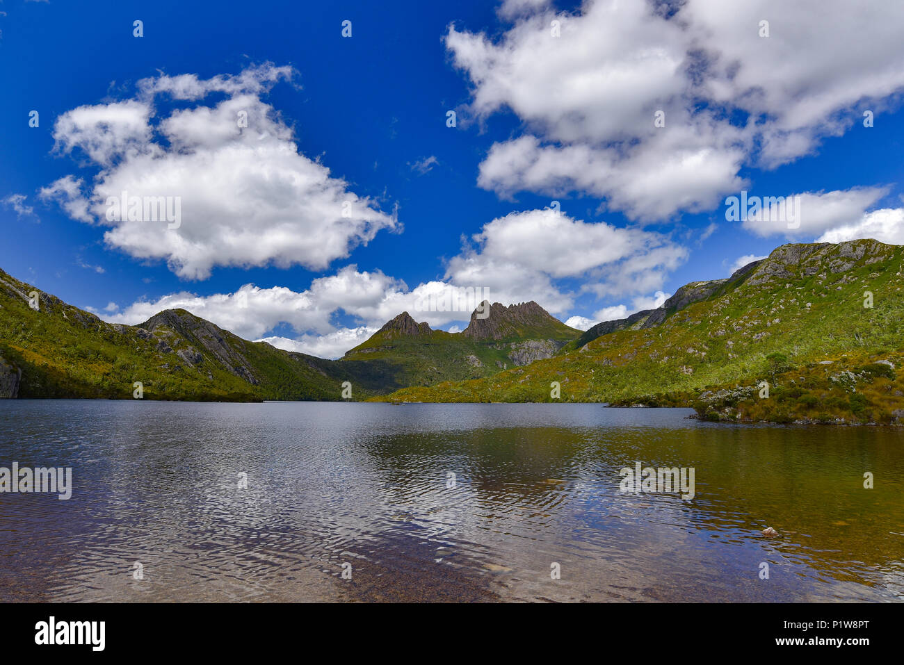 Dove Lake und Cradle Mountain, Tasmanien Stockfoto