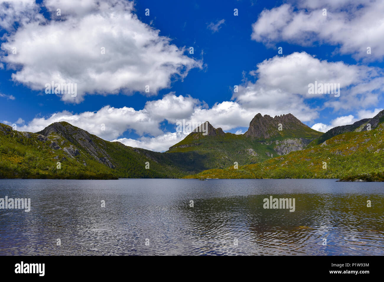 Dove Lake und Cradle Mountain, Tasmanien Stockfoto