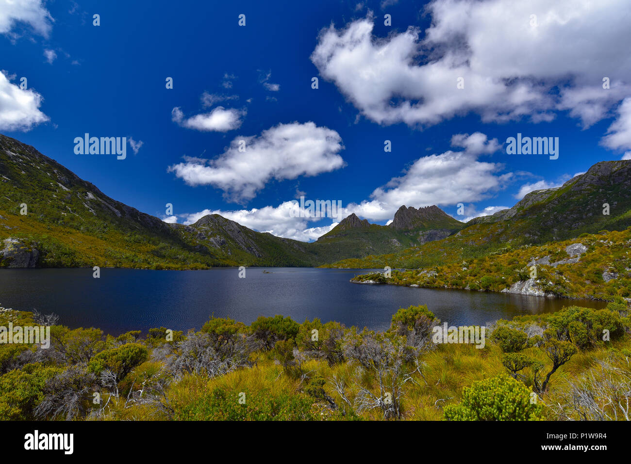 Dove Lake und Cradle Mountain, Tasmanien Stockfoto