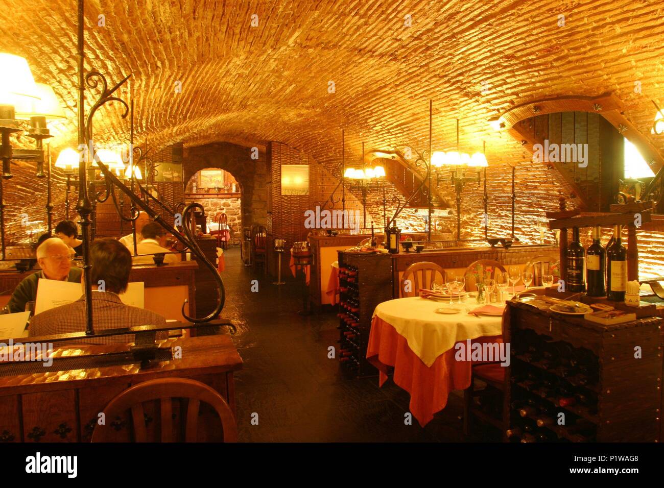 Fuenmayor; Restaurante "El Valenciano'; Comedor/Antigua Bodega. Stockfoto