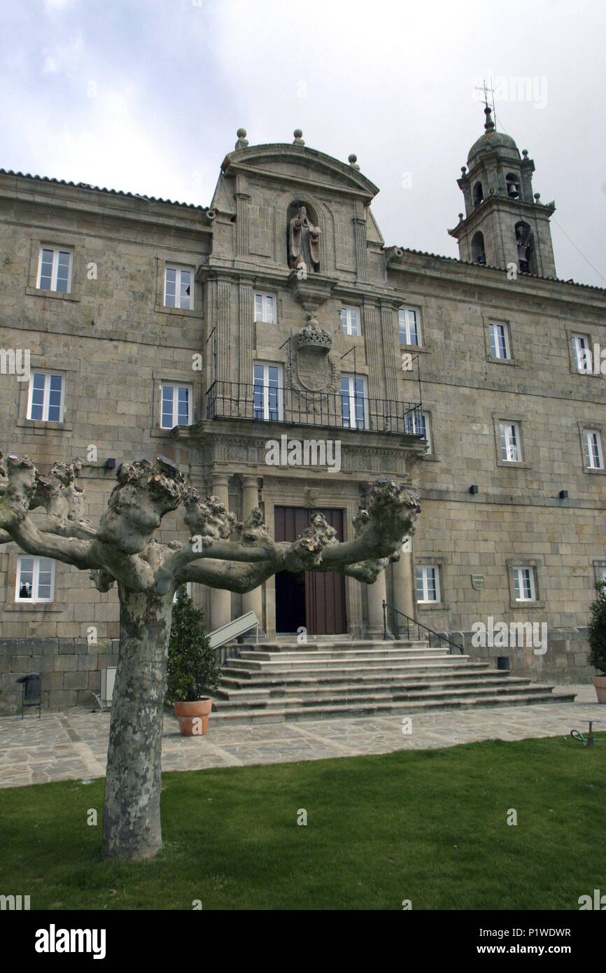 Monforte de Lemos; Parador Nacional de Turismo (Hotel/Monasterio Benedictino) de Monte San Vicente. Stockfoto