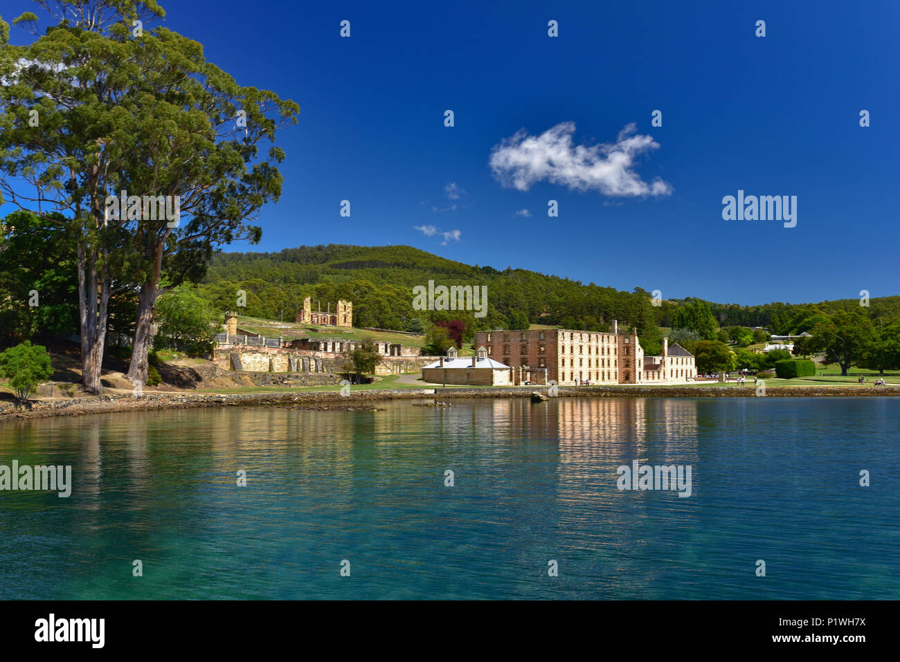 Anzeigen von Port Arthur Historic Site und Meer, Tasmanien, Australien Stockfoto