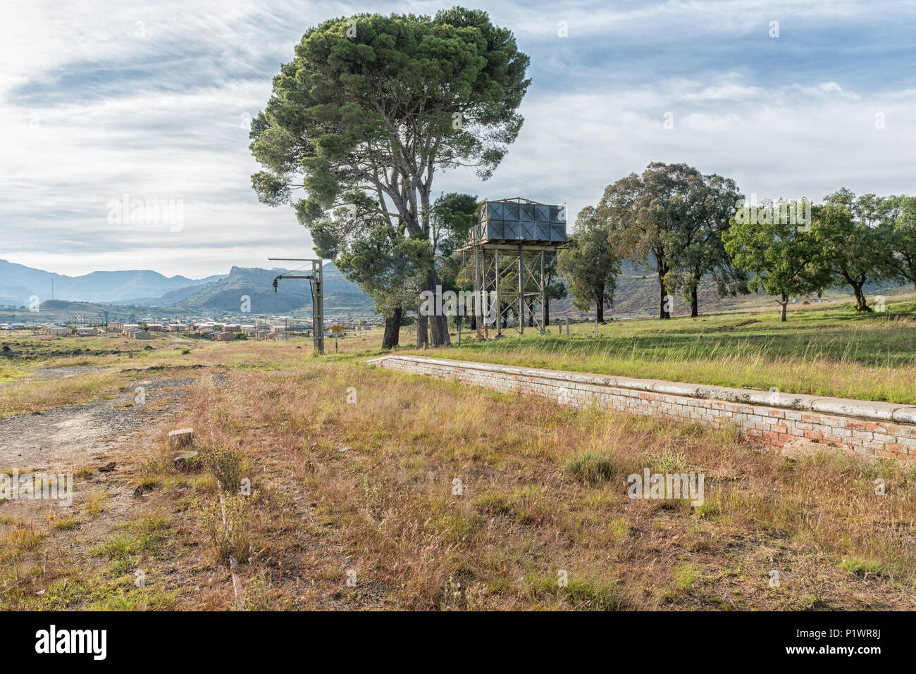 Relikte aus der Dampflokzeit am Bahnhof an Lady Grey in der Eastern Cape Provinz Stockfoto