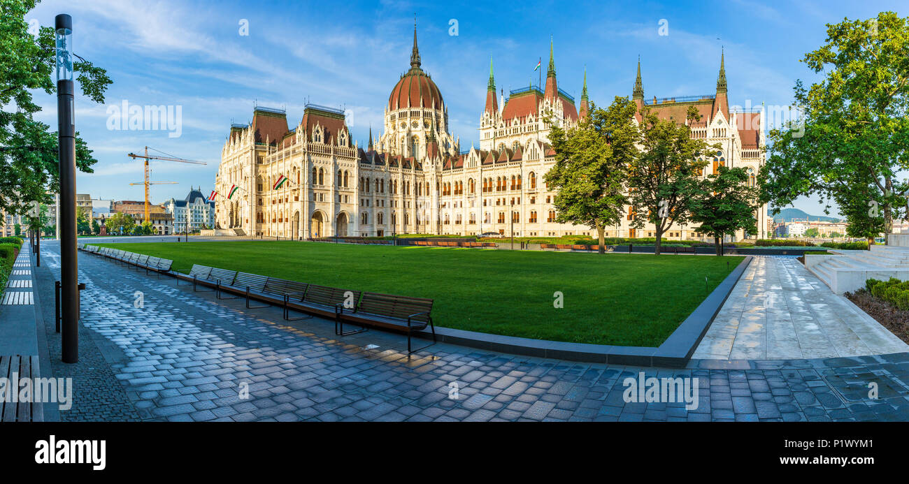 Die Budapester Parlament Gebäude ist der drittgrößte Parlamentsgebäude der Welt. Stockfoto
