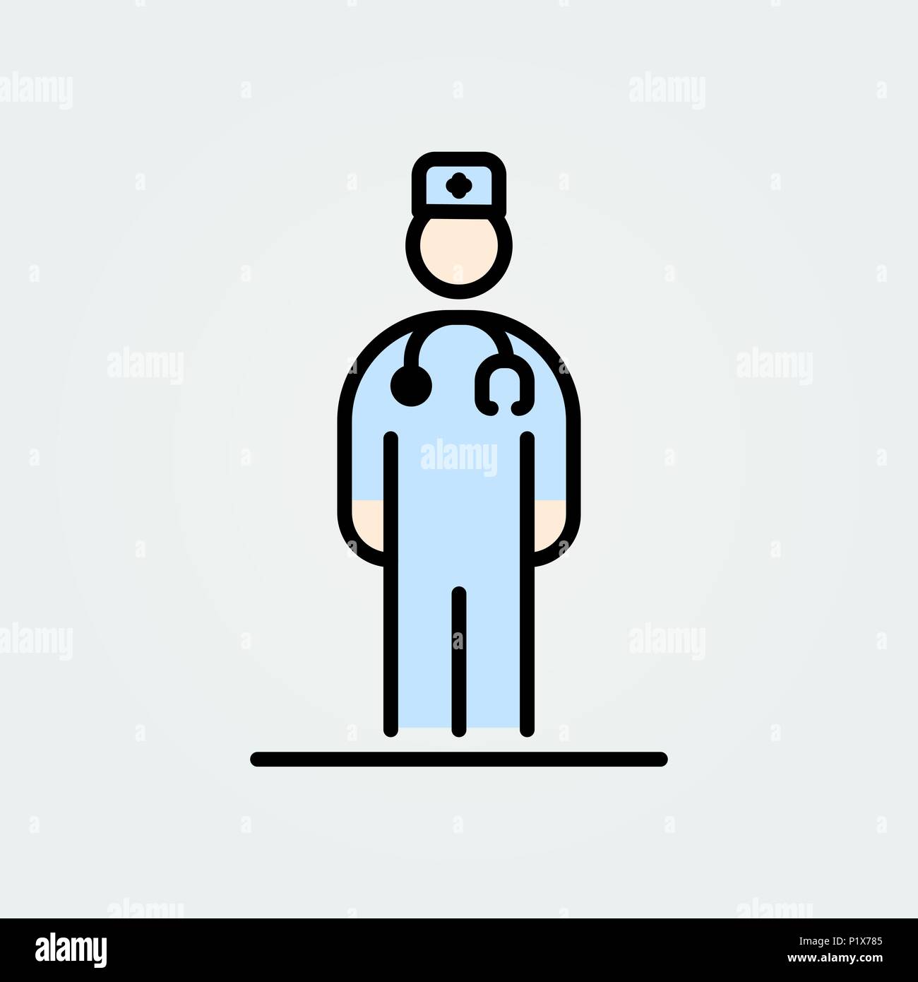 Medizin Arzt Symbol Avatar einfach Flat Style Abbildung. Stock Vektor