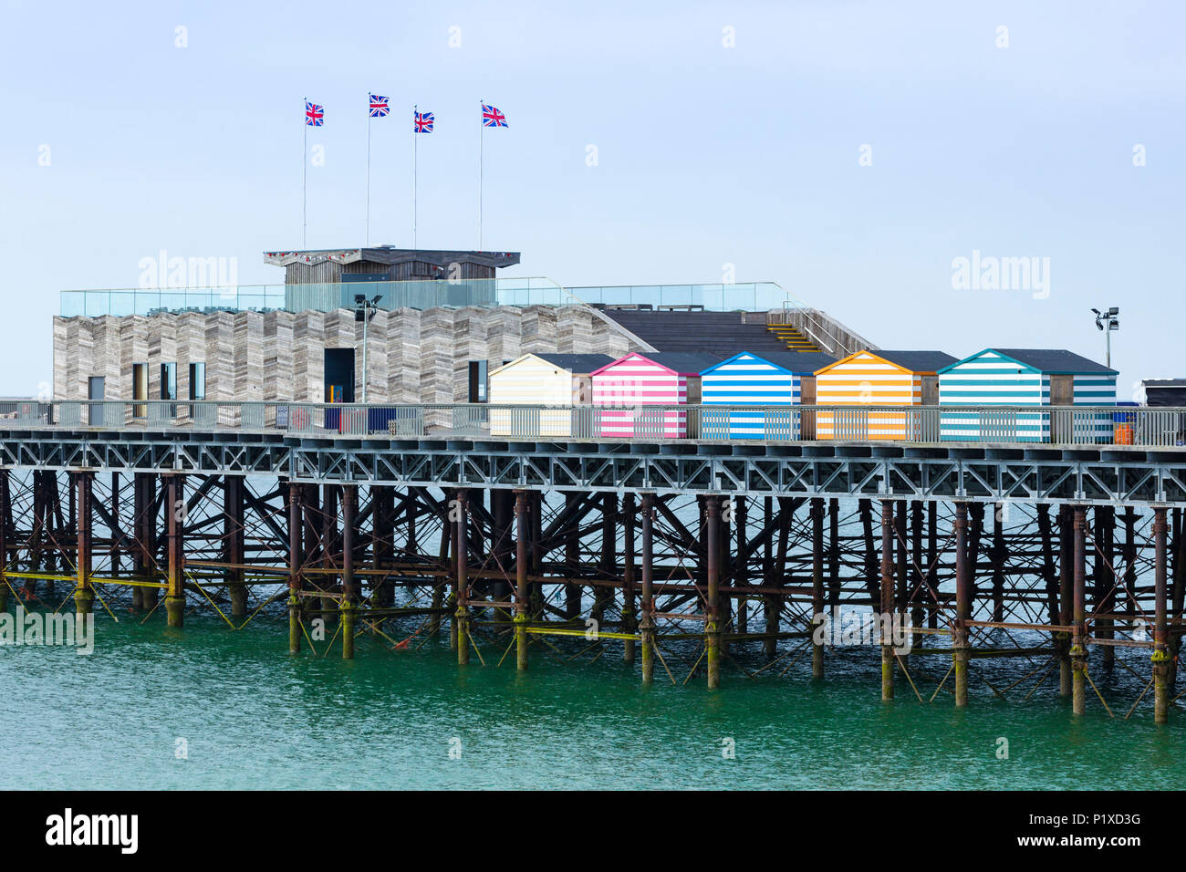 Der Pier von Hastings 2018, East Sussex, Großbritannien Stockfoto