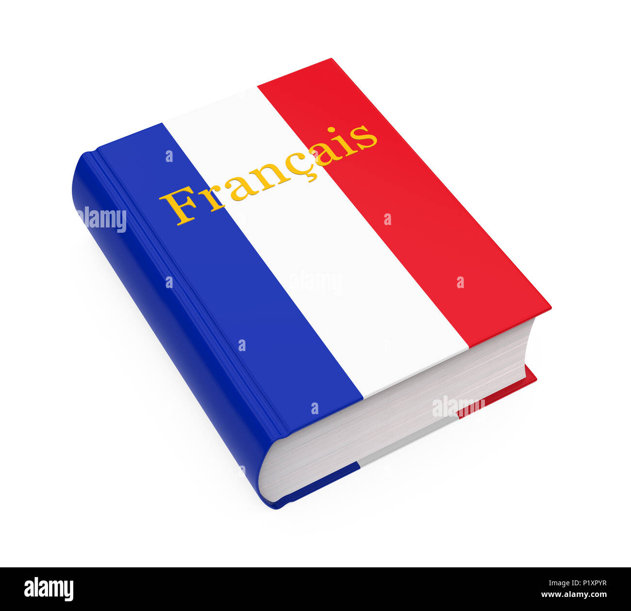 Französisch Wörterbuch Buch isoliert Stockfoto