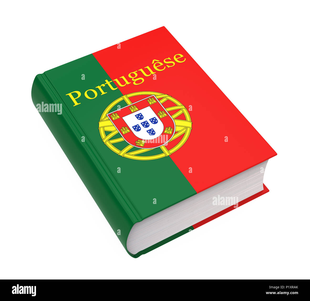 Portugiesisch wörterbuch Buch isoliert Stockfoto