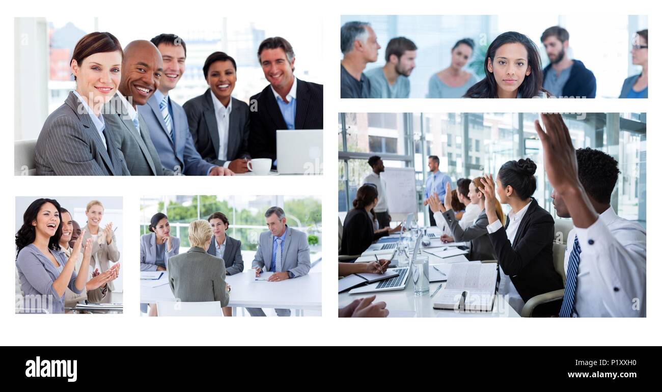 Teamarbeit business meeting Collage Stockfoto