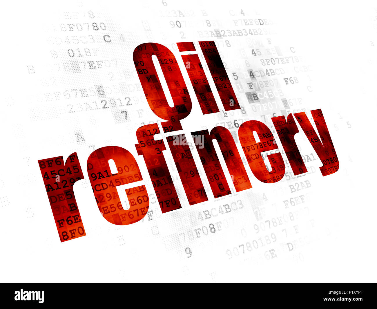 Industrie-Konzept: Öl-Raffinerie auf Digital-Hintergrund Stockfoto