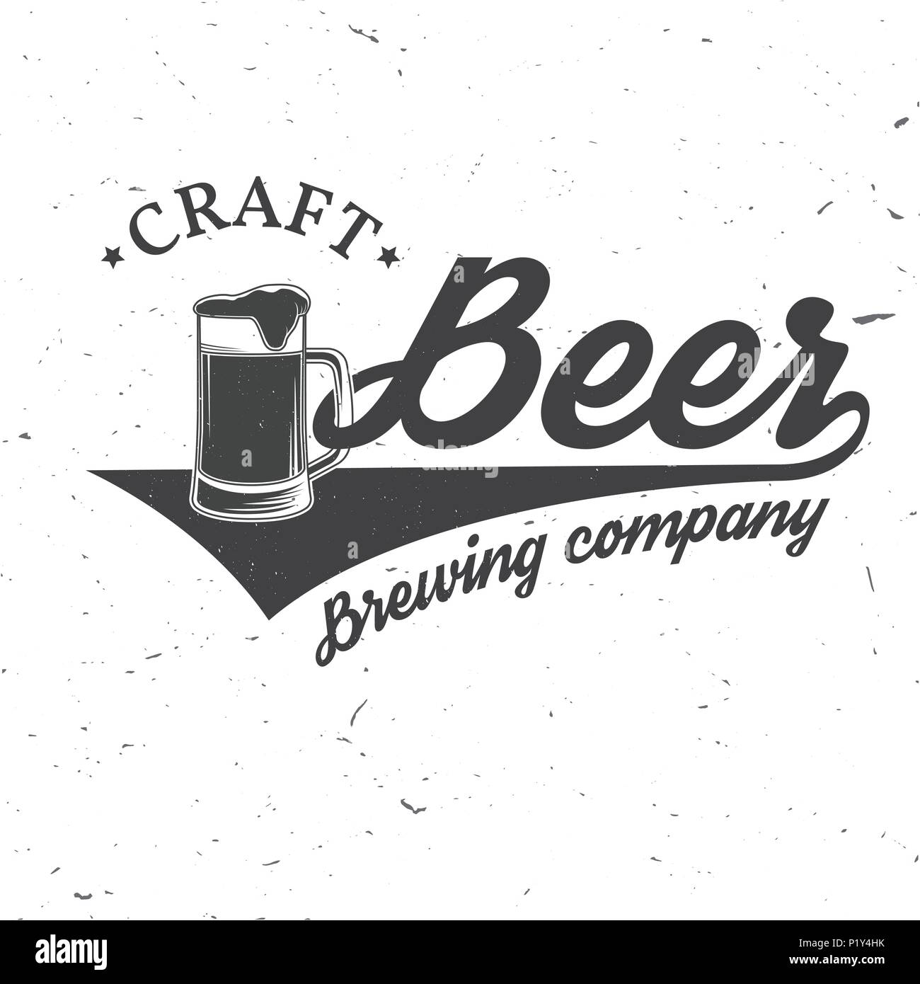 Handwerk Bier Abzeichen. Vector Illustration. Vintage Design für eine Bar, ein Pub und ein Restaurant. Untersetzer für Bier. Stock Vektor