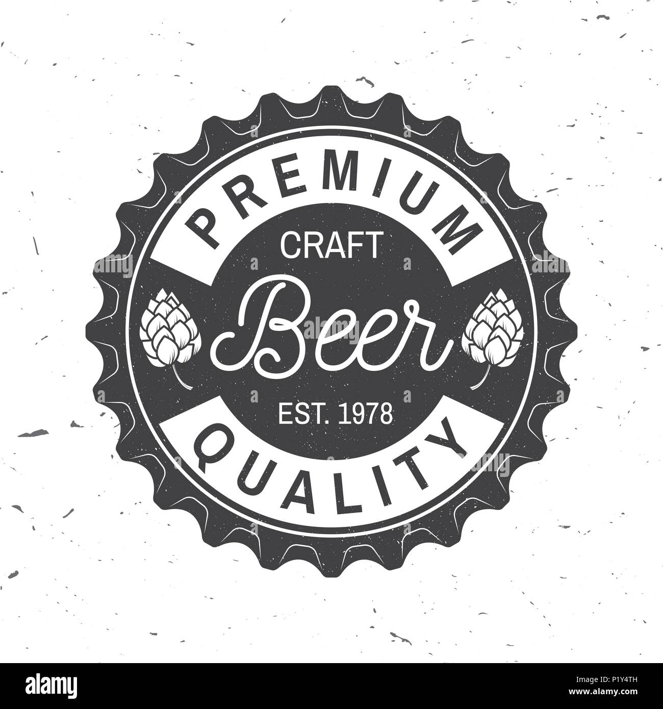 Handwerk Bier Abzeichen. Vector Illustration. Vintage Design für eine Bar, ein Pub und ein Restaurant. Untersetzer für Bier. Stock Vektor