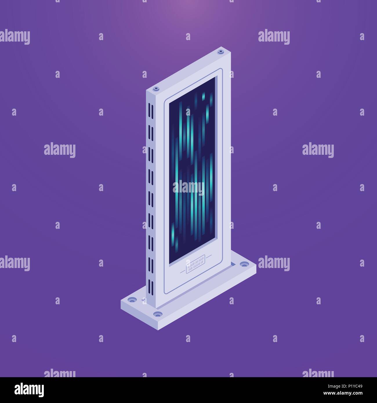 Isometrische flachbild Datenbank Server Tower Stock Vektor