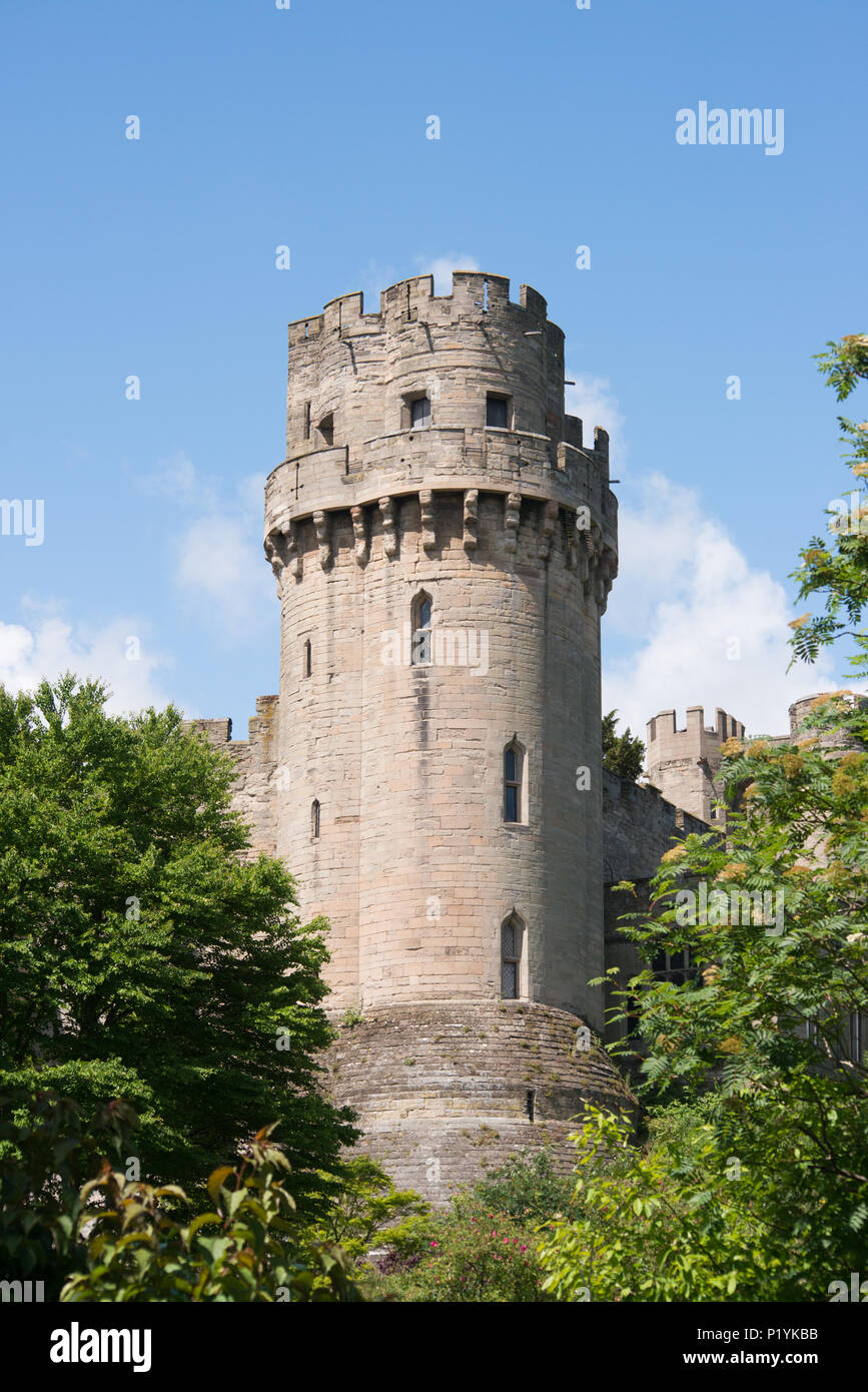 Caesars Turm und das Schloss Warwick, Warwickshire, England, Grossbritannien, Europa Stockfoto