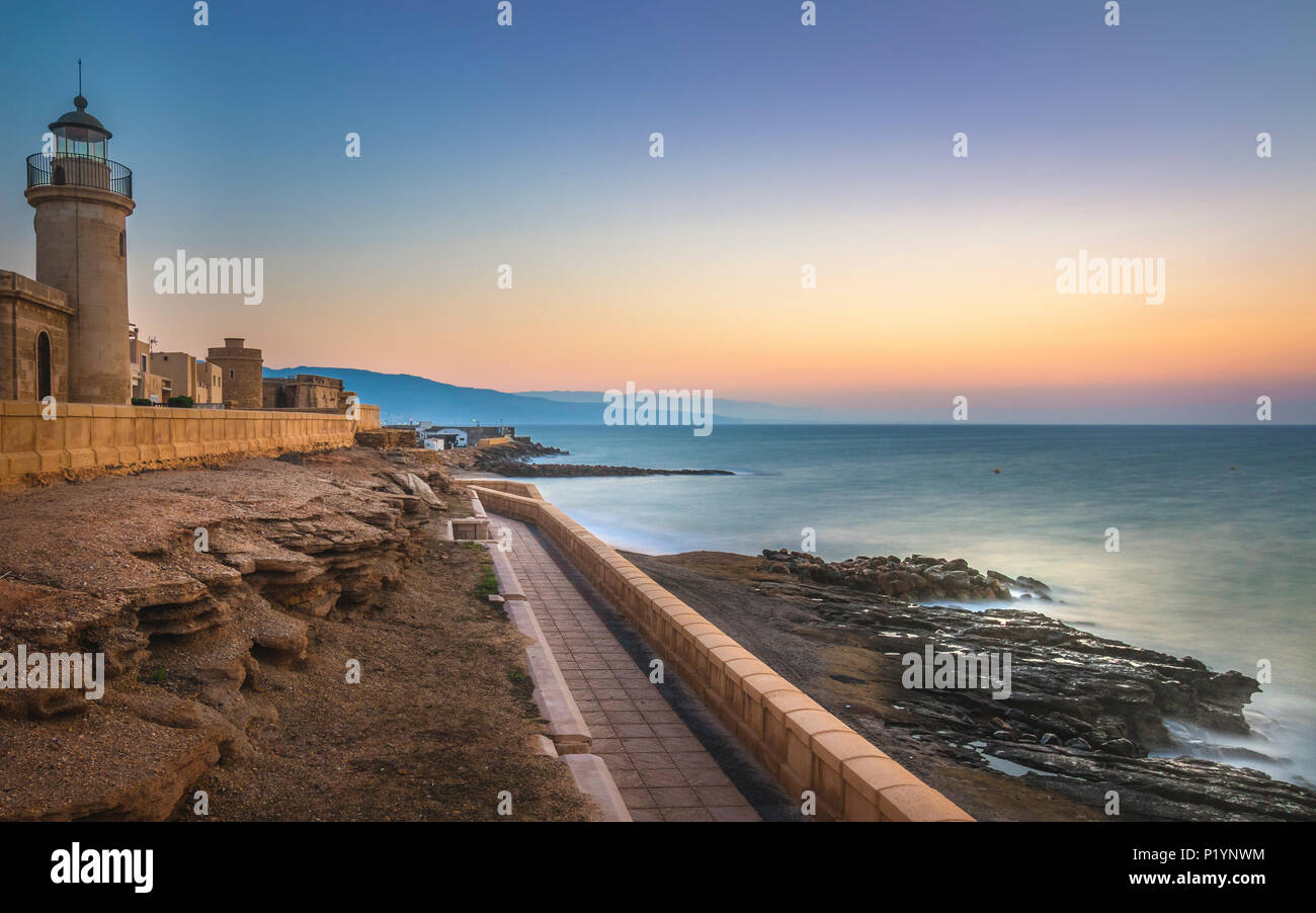 Amanecer En la Playa la Bajadilla Stockfoto