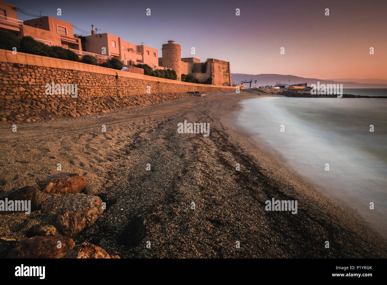 Amanecer En la Playa la Bajadilla Stockfoto