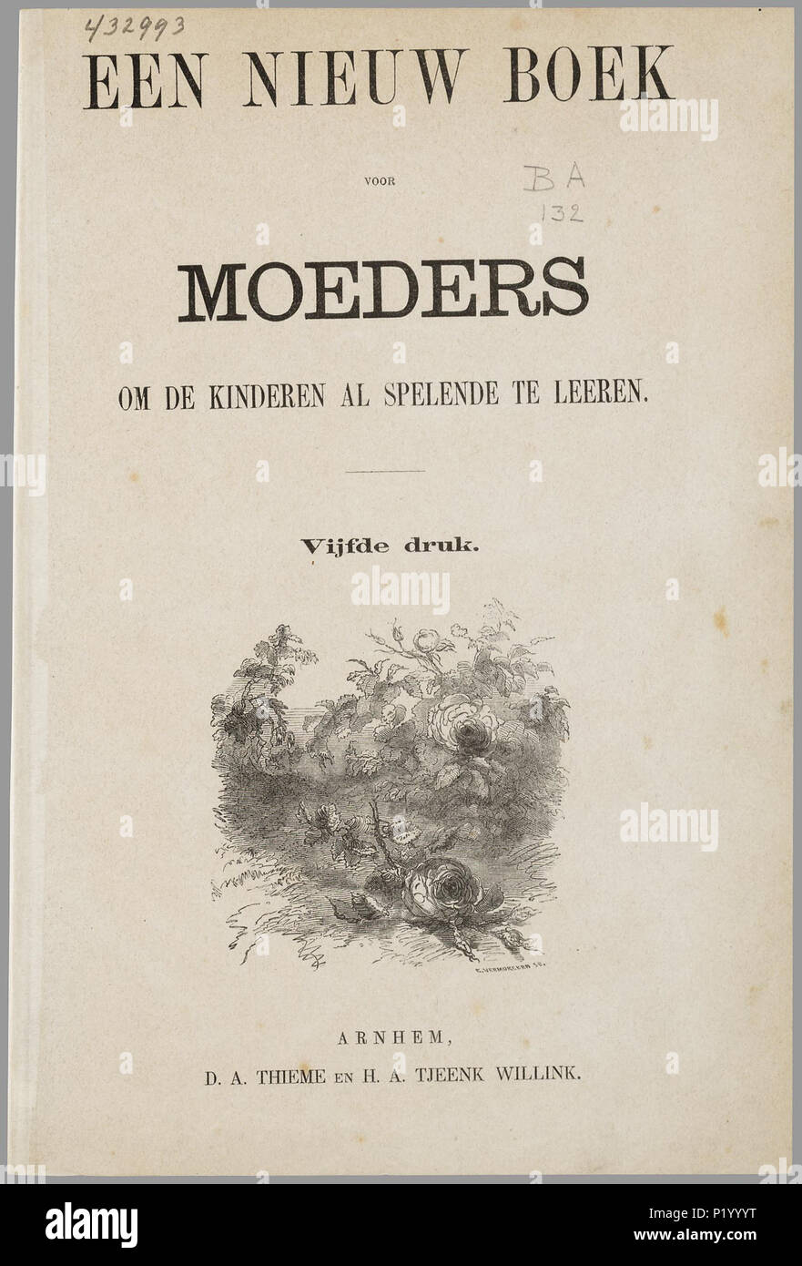 . Een nieuw Boek voor moeders, om de spelende Kinderen al te leeren. Aanwijsprentenboek Met 18 eenzijdig bedrukte daarop dubbele Bladen met Twee von drie (14 x3en 4x2) handgekleurde länglich illustraties onder elkaar über Twee pagina geplaatst. De Text bestaat uit Fragen über hetgeen Zichtbaar ist. Onderwerpen: Dieren zoals ooievaars, paarden, koeien, gestorben sind, geiten, vogels, muizen, slakken, vlinders en bijen; Mensen zoals Kinderen, jongens, meisjes, heren, Dames, wasvrouwen en Soldaten; Dingen, zoals Boeken klokken, Kopjes, Linealen, gereedschap en messen, Huizen, koetsen; verder Baume, Stockfoto