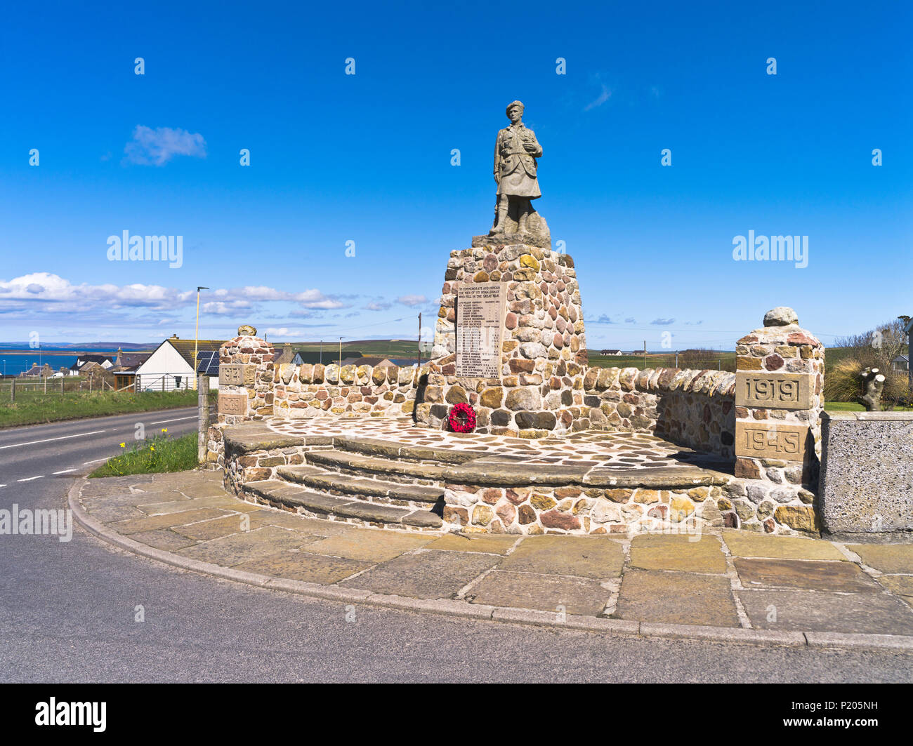 Dh schottischen Weltkriege WAR MEMORIAL DE Dorf Kriegerdenkmäler Schottland South Ronaldsay Stockfoto