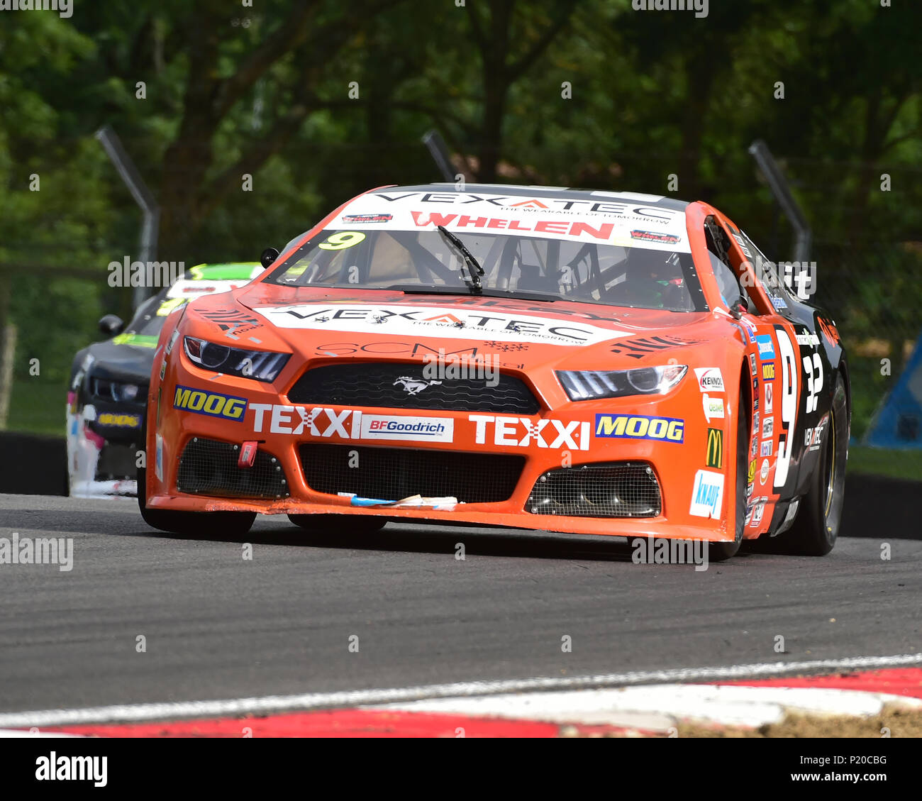 Simone Laureti, Gianmarco Ercoli, Ford Mustang, NASCAR Whelen Euro Serie, Elite 2, American Speedfest V, Brands Hatch, Juni 2018, Automobile, Auto Stockfoto