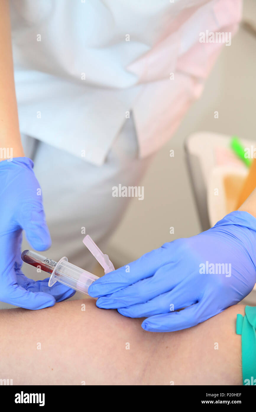 Blut zeichnen. Stockfoto
