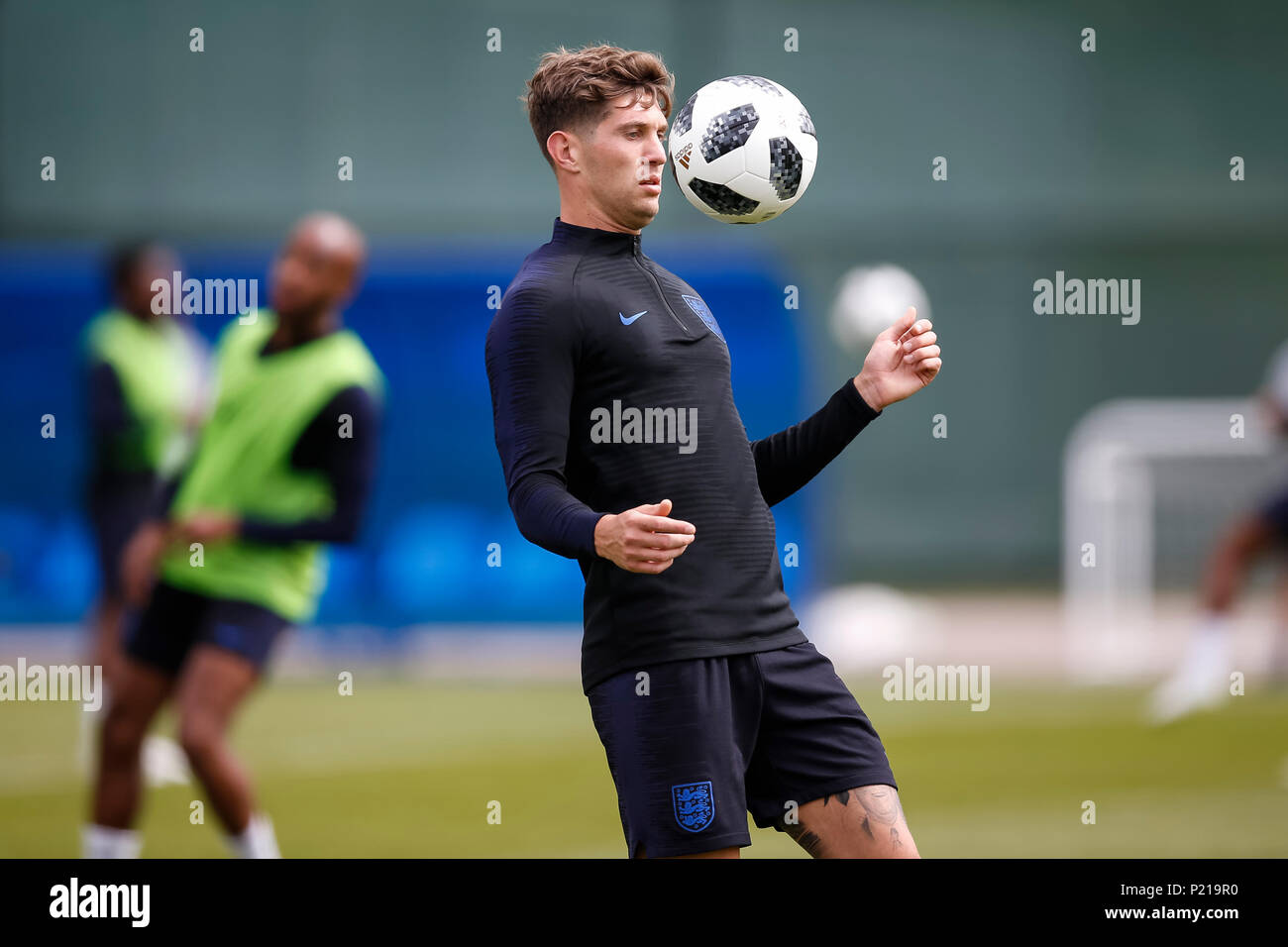 Zelenogorsk, Russland. 13. Juni 2018. John Steine von England während einer England Training bei Stadion Spartak Zelenogorsk am 13. Juni 2018 in Zelenogorsk, Sankt Petersburg, Russland. Credit: PHC Images/Alamy leben Nachrichten Stockfoto