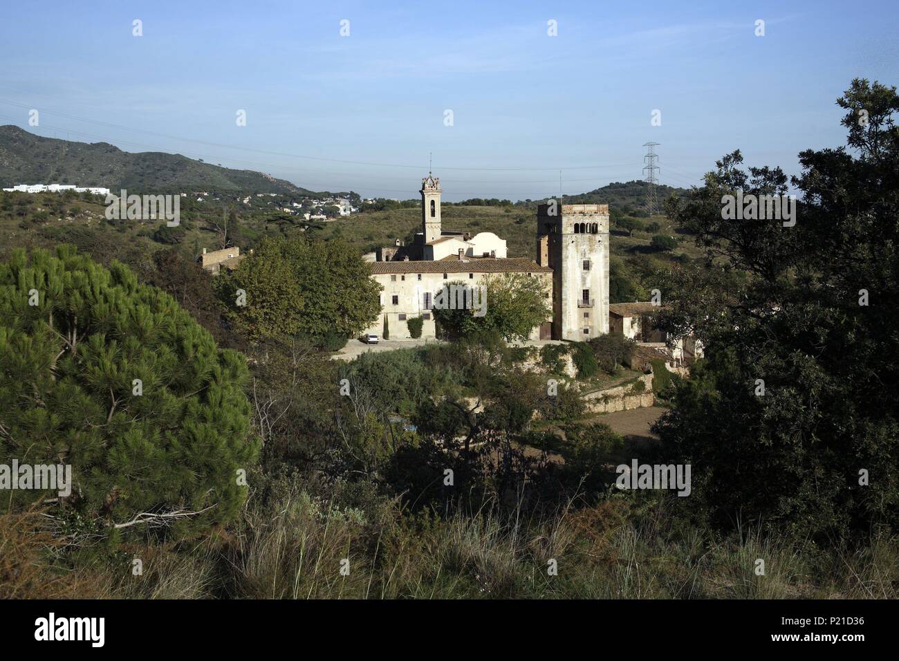 Spanien - Katalonien - Costa del Maresme (Kreis) - Barcelona. cerca de Badalona; antiguo Monasterio de Sant Jeroni de la Murtra. Stockfoto