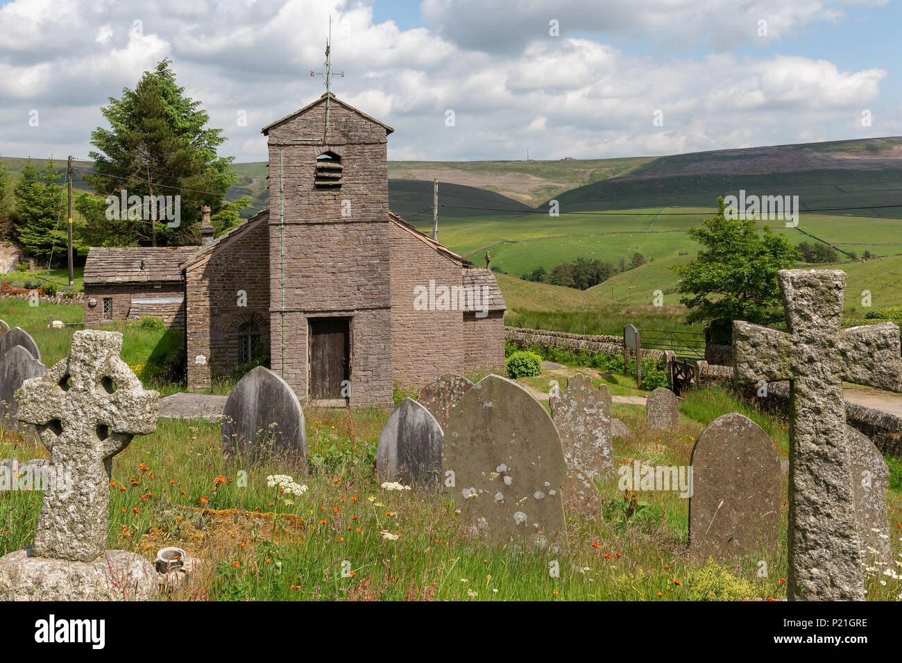 12. Juni 2018-St Stephen's Kapelle, eine Kapelle aus dem 17. Jahrhundert auch als Wald Kapelle bekannt, verschmolzen mit Rainow Parish, 1834 umgebaut, in der westlichen Spitze Stockfoto