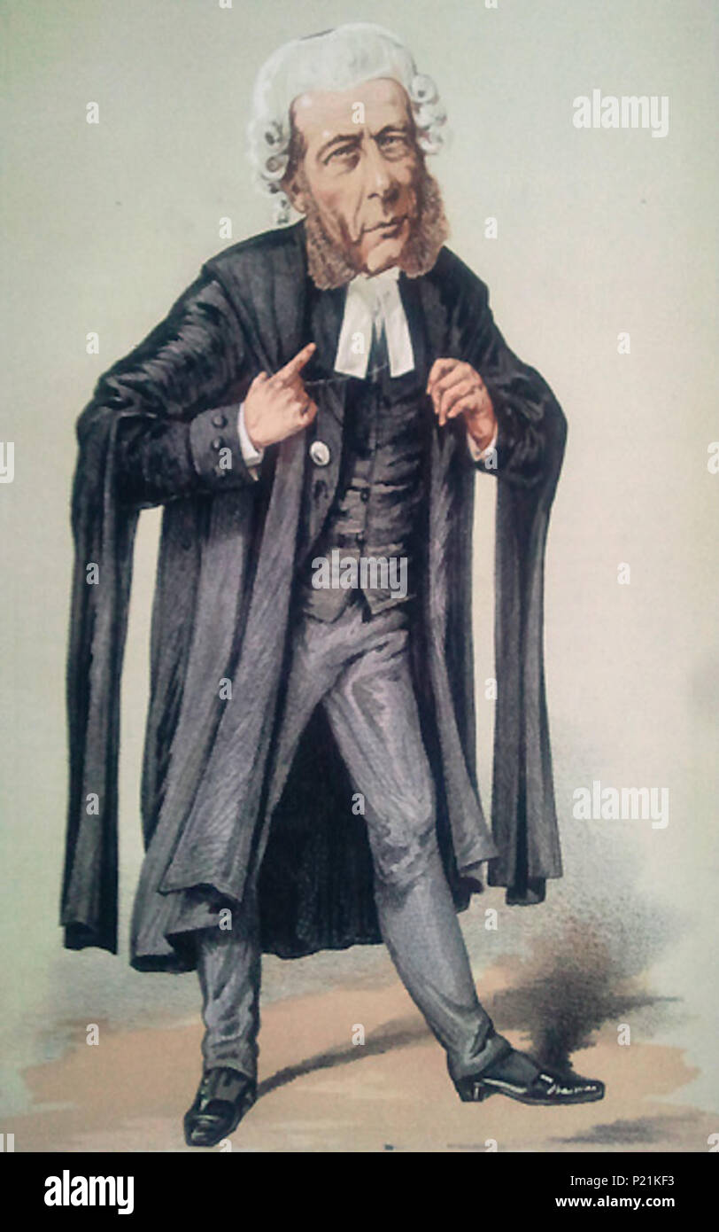 . Karikatur von William Ballantine. Bildunterschrift lautet "Er widerstand der Versuchung zu überqueren - ein Fürst des Blutes' untersuchen. Vom 5. März 1870. "ATn" (Alfred Thompson) 26 William Ballantine Vanity Fair vom 5. März 1870 (Erntegut) Stockfoto