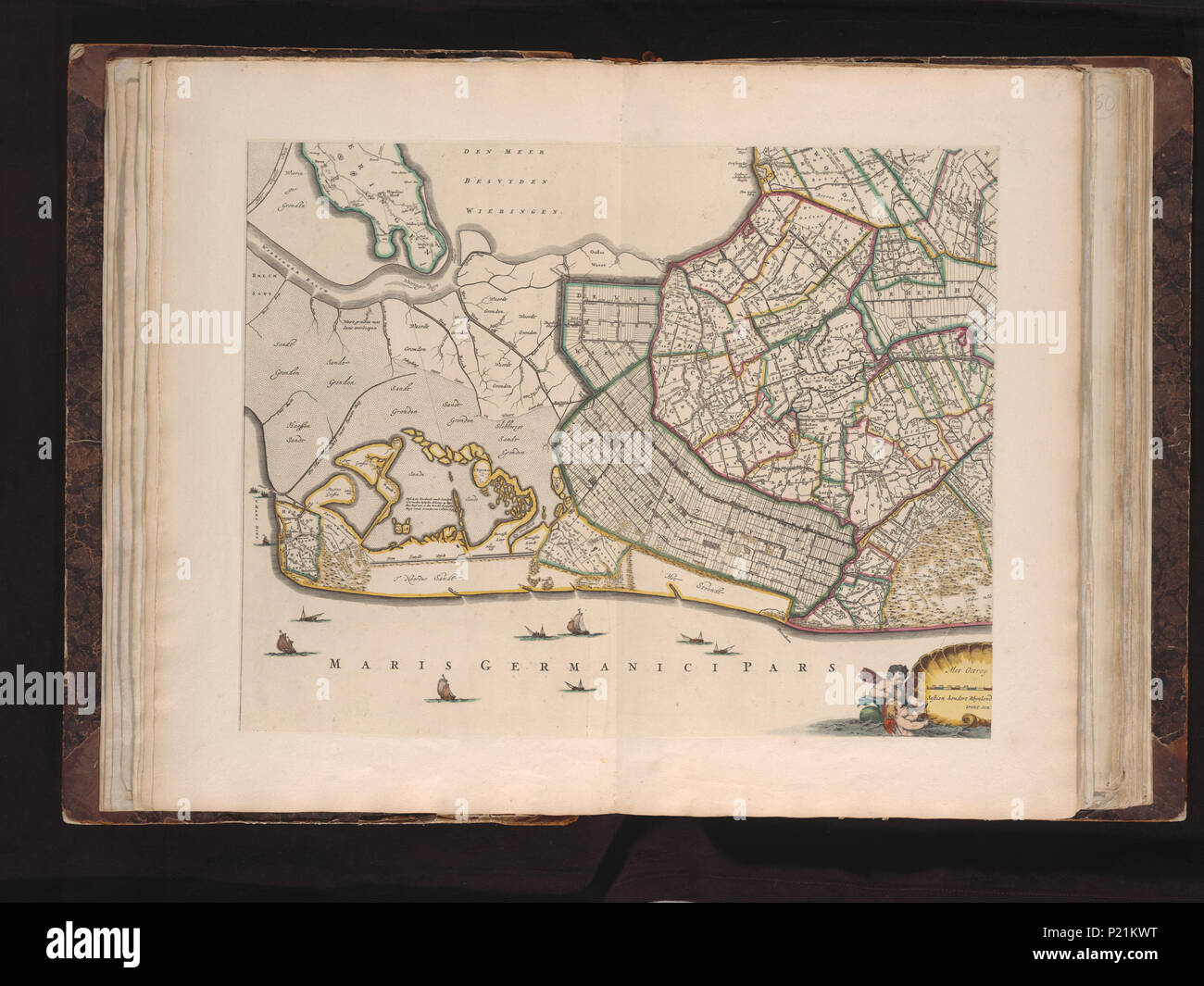 . 'T Hoogh-Heemraetschap vande Uytwaterende Sluysen in Kennemerlant ende West-Frieslant/[Johannes Douw]. [C. 1: 64.000]. 5. Auflage. 4-Blatt Karte von Kennemerland und West Frisia. [1756]. Johannes Douw XUBAKZL 12 5 021, 23.03.12, 11:35 morgens, 8 C, 7992 x 10656 (0+0), 100 %% %%, JUNI 2011 PPRO, 1/120 s, R55.1, G22.4, B 20.2 188 Karte - Sondersammlungen Universität Amsterdam - OTM - HB-KZL I2 5 (21) Stockfoto
