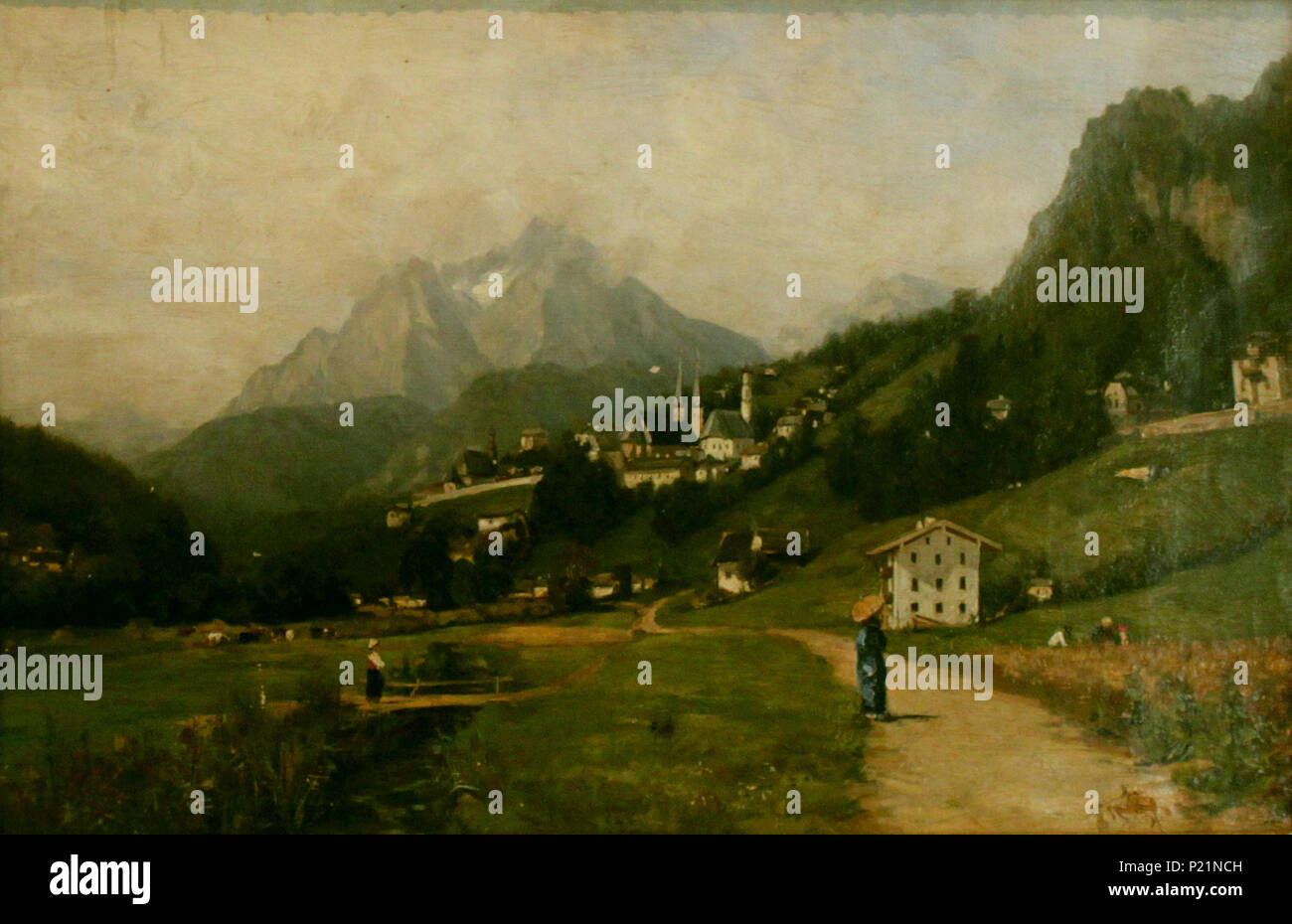 . Englisch: Ruetze - Berglandschaft. 1882. Urek Meniashvili 279 Ruetze - Berglandschaft Stockfoto