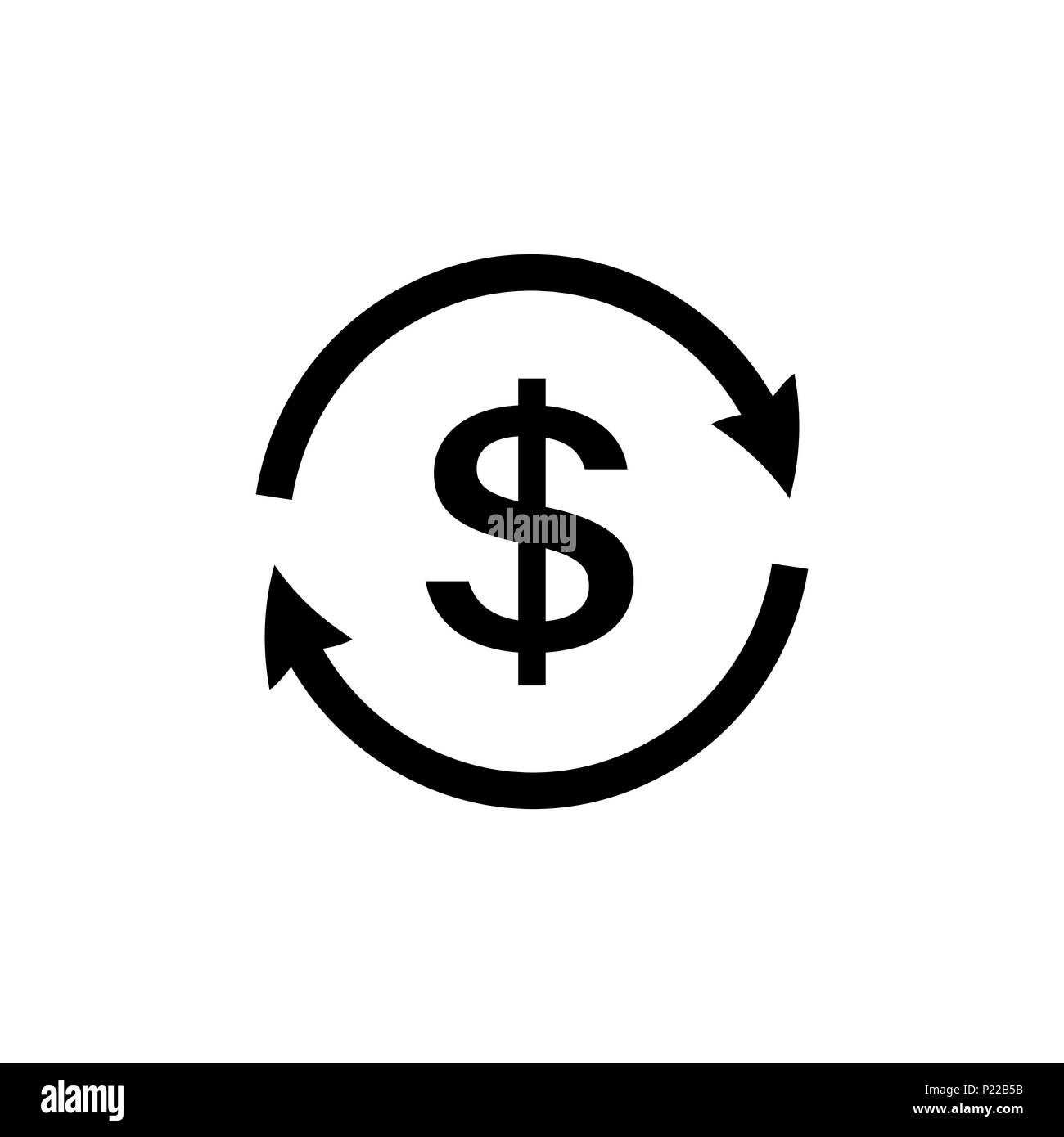 Geld Symbol übertragen. Dollar reload Icon Stock Vektor