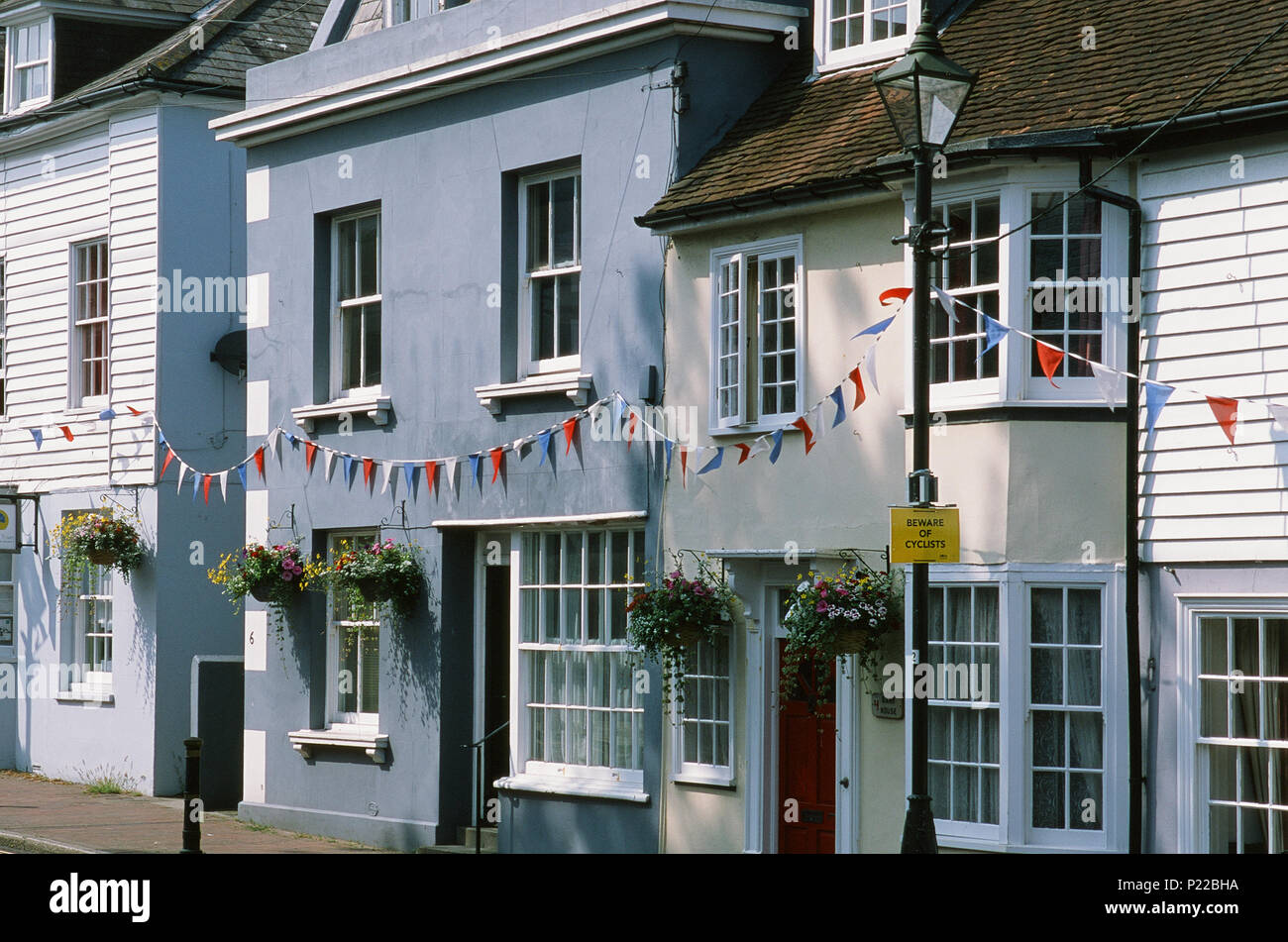 Altes haus Fronten in der Altstadt von Bexhill, East Sussex, an der Südküste, Großbritannien Stockfoto