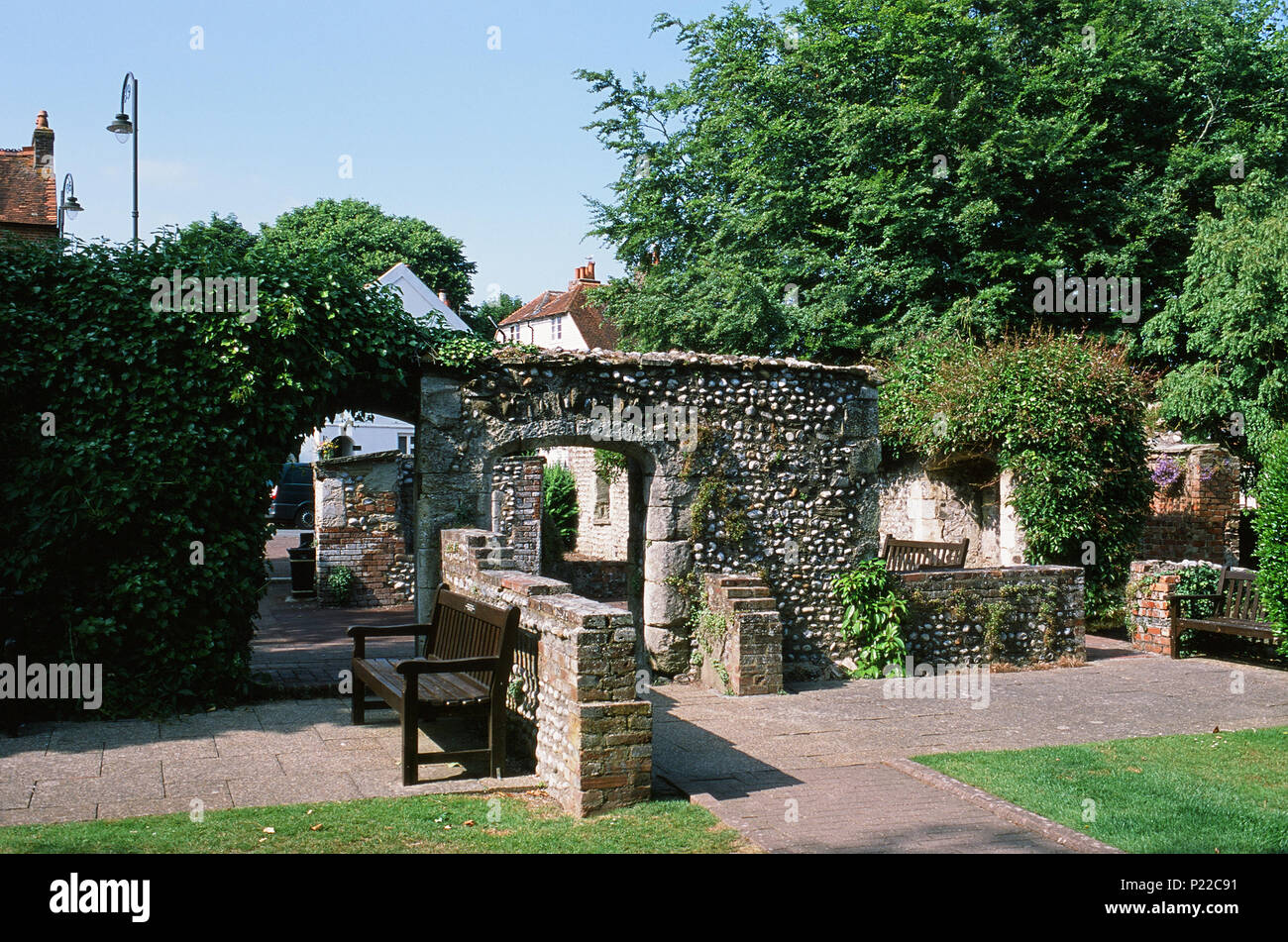 Die Ruinen der alten Herrenhaus in Bexhill Altstadt, East Sussex, Großbritannien Stockfoto