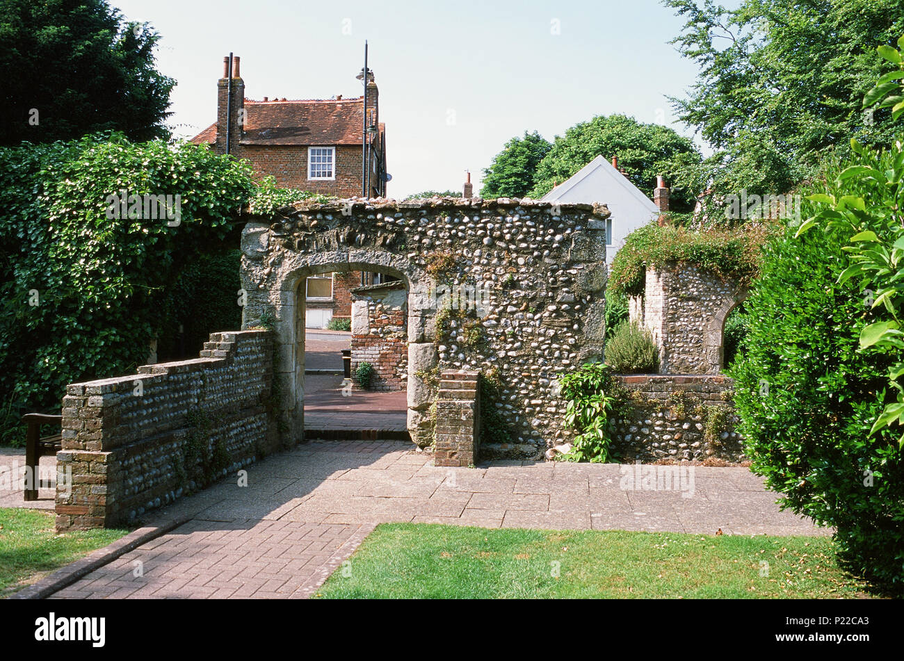 Reste der alten Herrenhaus in der Altstadt von Bexhill-On-Sea, East Sussex, Südengland Stockfoto