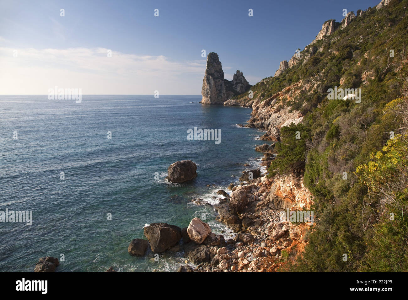 Italien, Sardinien, Ostküste, Ogliastra Baunei, Pedra Longa, Golfo di Orosei, Küste, Stockfoto