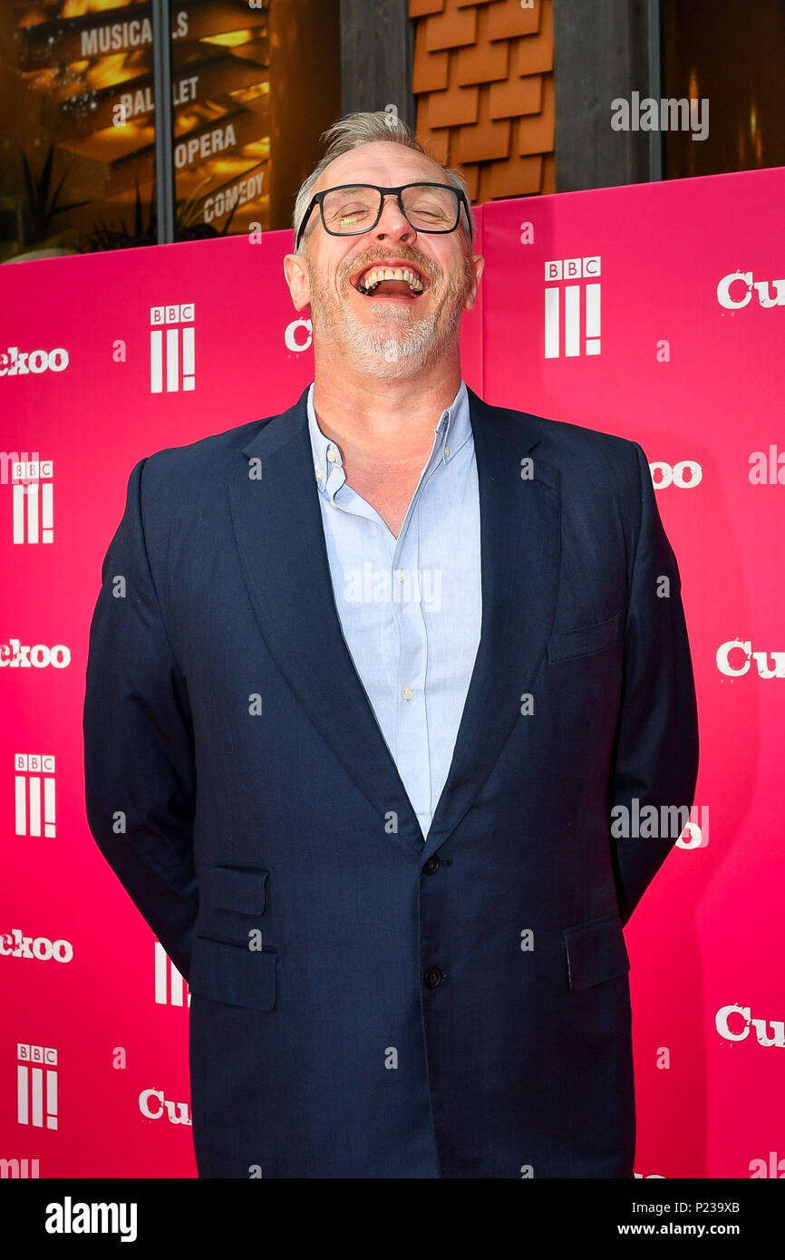 Greg Davies bei der Premiere von die nächste Serie von Kuckuck in Lichfield Garrick Theater, Schloss Deich, Lichfield. Stockfoto