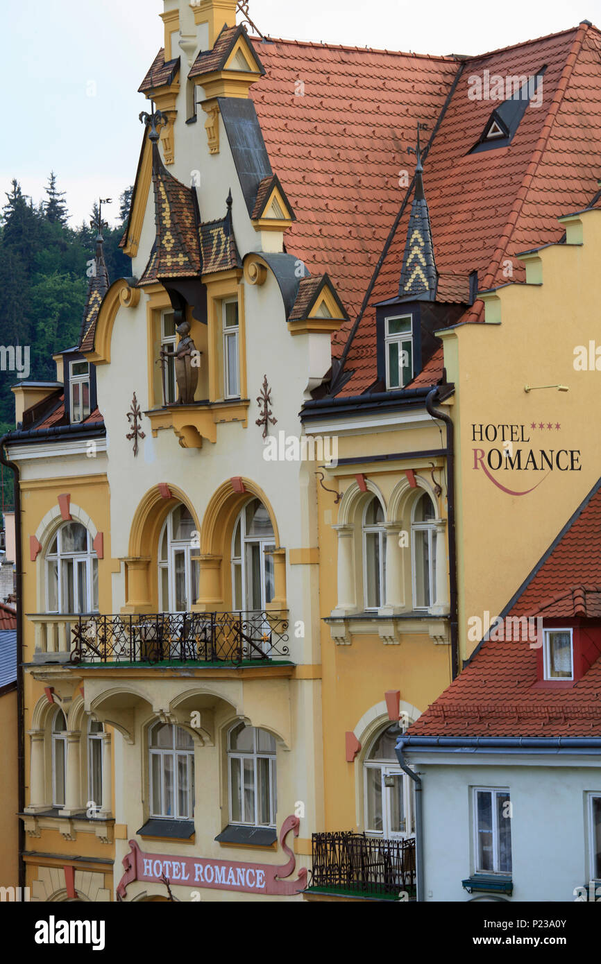 Tschechische Republik, Karlovy Vary, Hotel Romance Puskin, Stockfoto