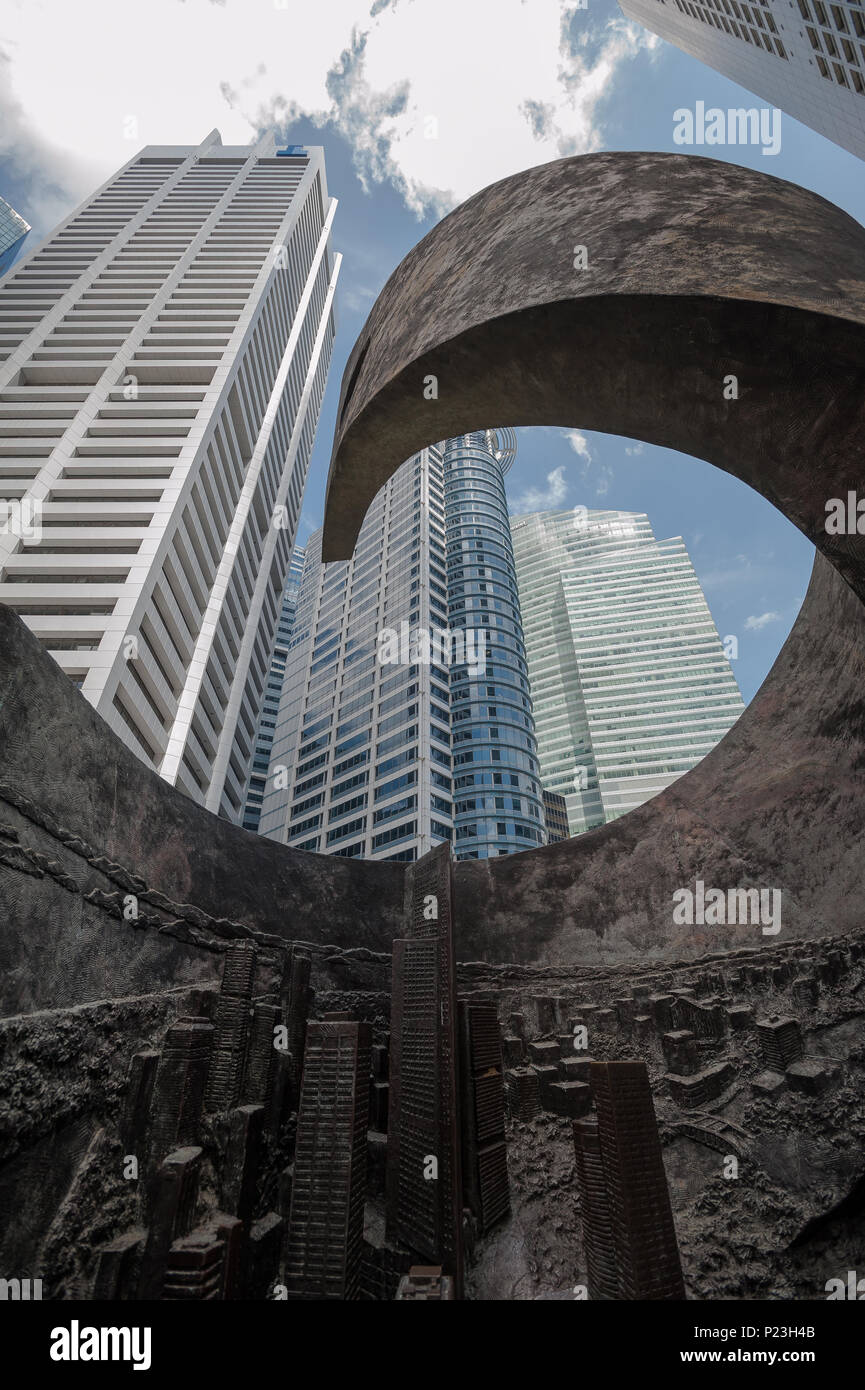 Singapur, Singapur, modernen Hochhäusern am Raffles Place Stockfoto