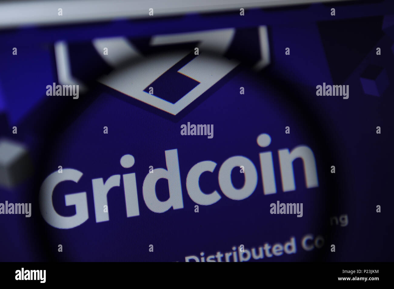 Die Gridcoin cryptocurrency Website Stockfoto