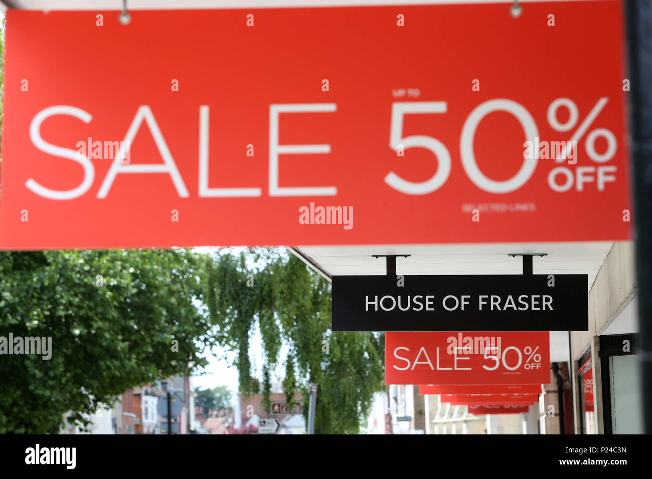 Die House of Fraser Kaufhaus in Chichester, West Sussex, UK. Stockfoto