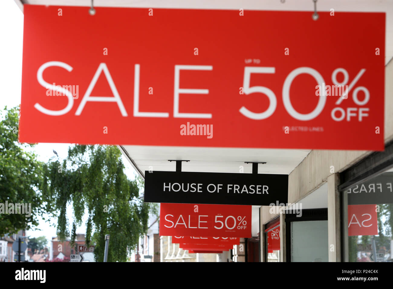 Die House of Fraser Kaufhaus in Chichester, West Sussex, UK. Stockfoto