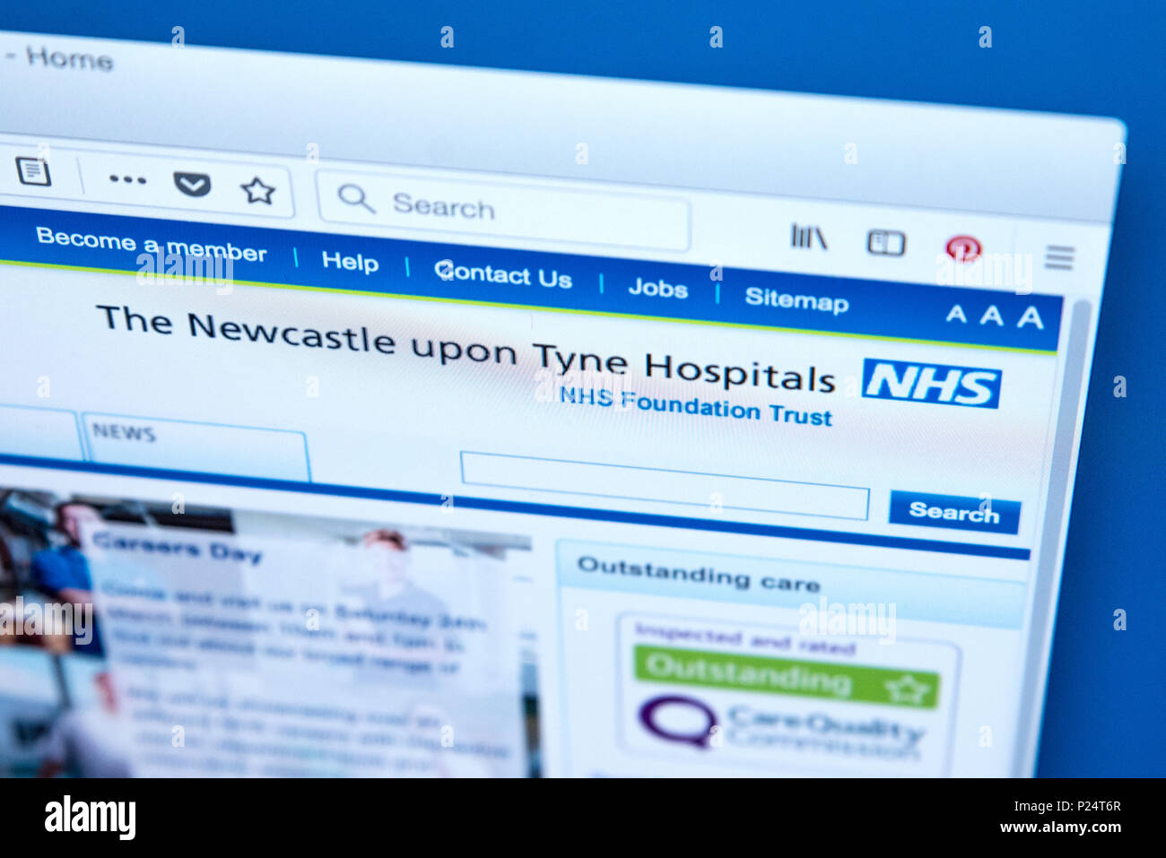 LONDON, Großbritannien - 5. MÄRZ 2018: Die Homepage der Offizielle Website der Newcastle Upon Tyne Hospitals NHS Foundation Trust in Großbritannien, am 5. März 2 Stockfoto