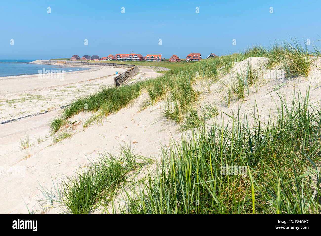 Strand auf Baltrum, Ostfriesische Inseln, Niedersachsen, Deutschland, Badestrand an der Nordsee, Baltrum, Ostfriesland, Niedersachsen, Deutschland Stockfoto